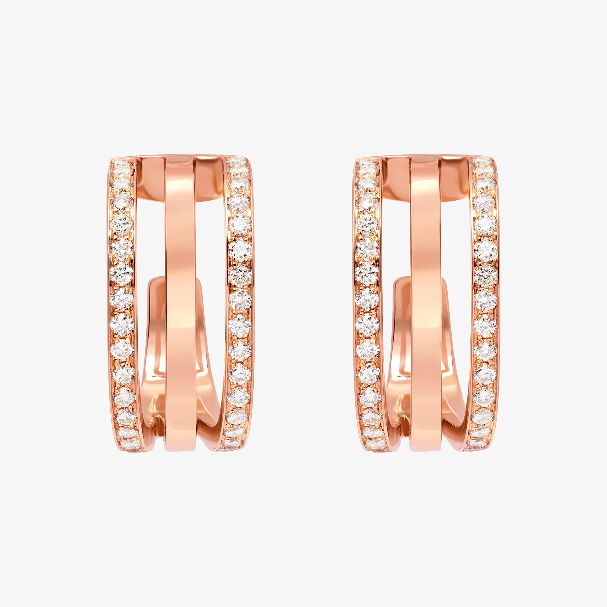 Wid Rose Gold Diamond Triple Earrings - Image 2