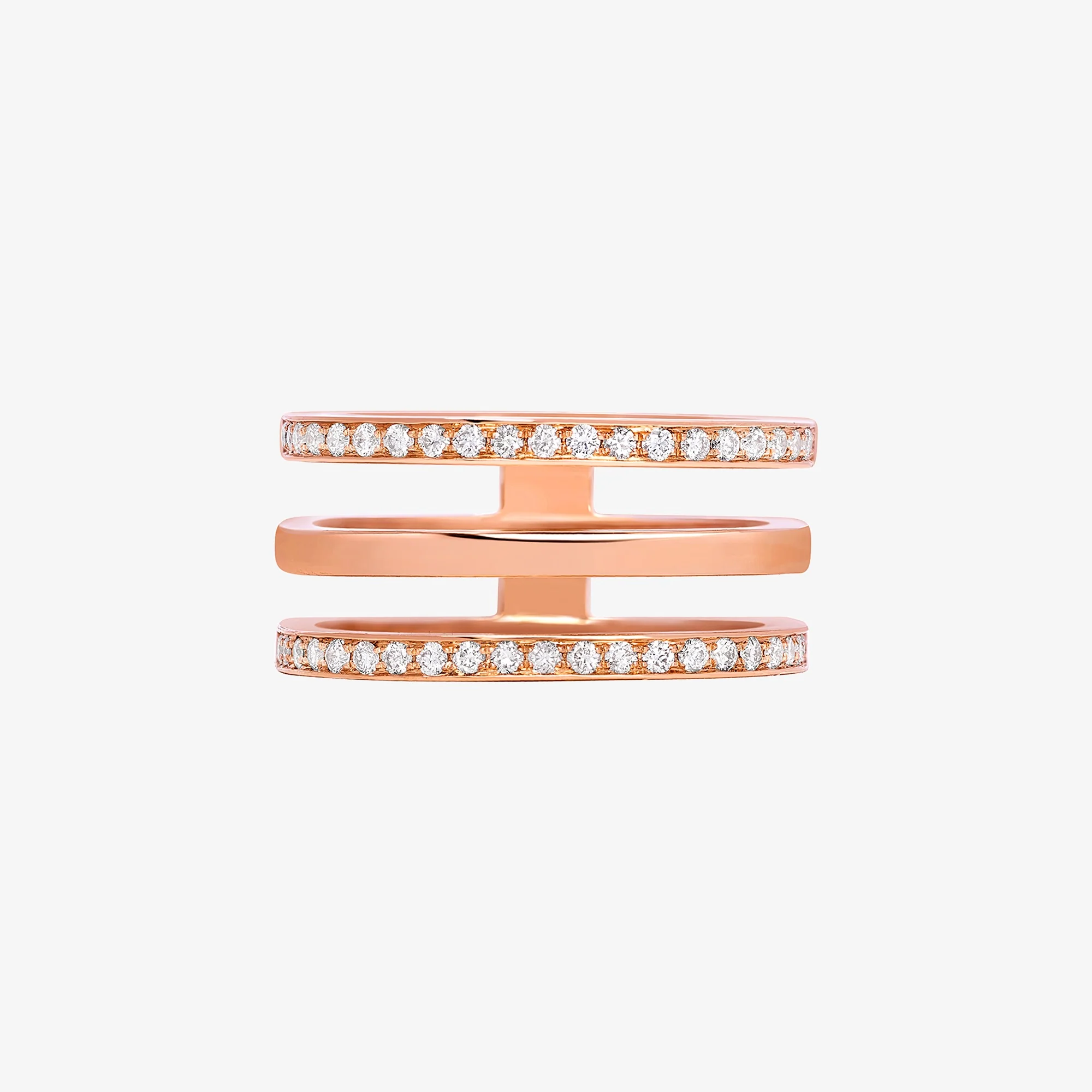 Wid Rose Gold Diamond Triple Ring - Image 3